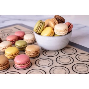 Macaron Silicone Baking Mats - Set of 2 - Full Size - 16 x 24 in (40 x 60 cm), Non-Stick Macaron Mat for Perfect Baking - Dishwasher & Oven Safe, Ideal for Macarons, Cookies, Bread, and More
