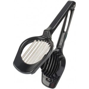 Egg Slicers Cutter, Stainless Steel Multifunction Slicing Mould, Handheld Mushroom Kiwi Divider Tomato Strawberry Cutter, 2.95 * 7.5inches (Black)