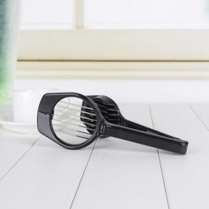 Egg Slicers Cutter, Stainless Steel Multifunction Slicing Mould, Handheld Mushroom Kiwi Divider Tomato Strawberry Cutter, 2.95 * 7.5inches (Black)