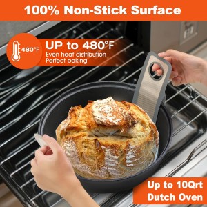 Silicone Bread Sling Dutch Oven - Best Japan Silicone. Non-Stick & Easy Clean Reusable Bread Baking Mat. With Extra Long Handles Baking Sheet Liner, 1 Grey pcs for Transferable Dough