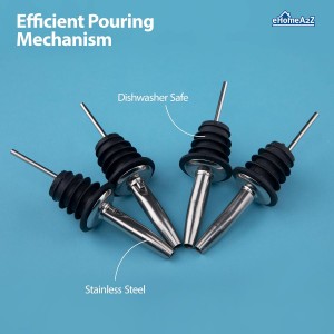 EHOMEA2Z Stainless Steel Liquor Bottle Pourers Classic Bottle Pourers for Alcohol, Leak-Proof, Dishwasher-Safe Pour Spouts for Liquour Bottles (12, Stainless Steel)