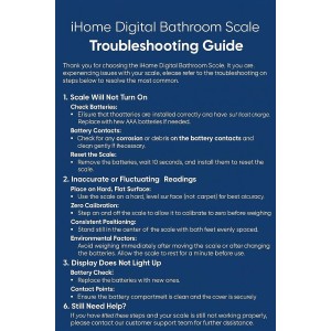 iHome Digital Scale, Bathroom Scale, Batteries Included, Scale Body Weight, Weight Scale, Bathroom Scales for Weight, Digital Scales for Body Weight (Black)