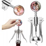 ubjva Custom Photo Wine Bottle Opener, Zinc Alloy Corkscrew with Wings, Silver, 7 x 2.5 Inches, Perfect for Restaurants, Bars, and Gifting
