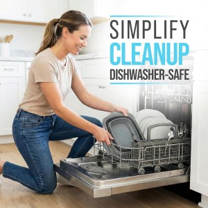 Comfify XL Large Kitchen Strainer - Collapsible Silicone Over-The-Sink Colander with Extendable Handles - Use with Pasta, Fruit, Berries & Veggie - 6 Quart - Gray