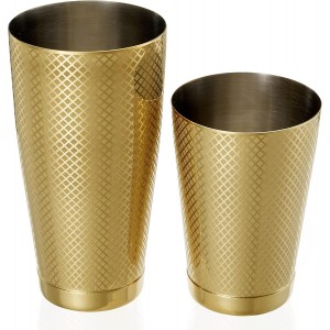 Barfly Diamond Lattice Shaker Set, Gold Plated