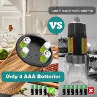 Electric Salt and Pepper Grinder Set - Automatic Battery Powered Salt Grinder Salt and Pepper Shakers Set Electric with Auto Light Adjustable For Gravity Operated Wood Grain Peppercorn Mill