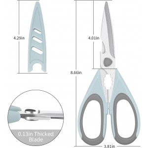 Left Handed Scissors - Multifunctional, Heavy Duty for Meat & Poultry, Safe Food Scissors - Stainless Steel