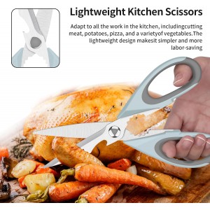 Left Handed Scissors - Multifunctional, Heavy Duty for Meat & Poultry, Safe Food Scissors - Stainless Steel