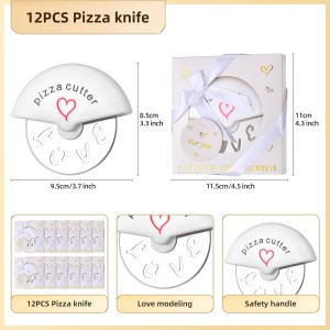 12 slice Pizza Cutter suitable for wedding gifts love used for baby showers and wedding gifts, bridal shower party gifts, souvenirs or decorations