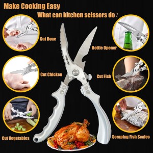 2-Piece Kitchen Shears Set, Heavy Duty Professional Poultry Meat Scissors,Multi-Purpose Stainless Steel, Dishwasher Safe