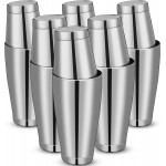Lallisa 10 Pieces Cocktail Shakers Professional Bar Boston Shaker Set Stainless Steel Martini Shaker Drink Mixer Basic Tools Weighted Shake Metal Can for Bartenders, 18 Oz, 28 oz(Silver)