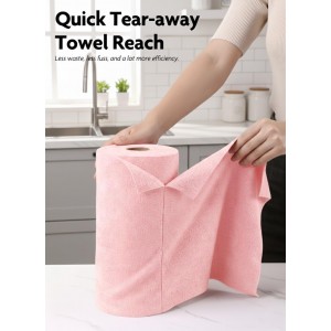 Fantasticlean Microfiber Cleaning Cloth Roll -60 Pack, Tear Away Microfiber Towels, 12