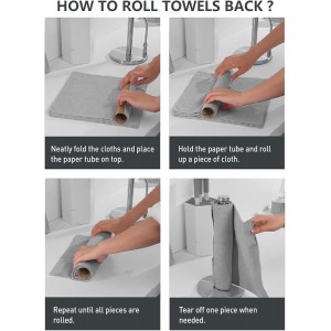 Fantasticlean Microfiber Cleaning Cloth Roll -60 Pack, Tear Away Microfiber Towels, 12