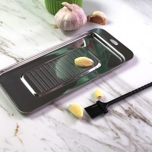 Stainless Steel Ginger Grater, Lemon Zester, Cheese Grater with Wasabi Garlic Grinding Tool for Sushi, Sashimi, Tempura, Silver