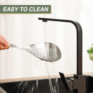 Bokon 2 Pieces Spider Strainer Skimmer Slotted Spoon Stainless Steel Skimmer Ladle Rustproof Frying Spoon Strainer Colander with Hanging Holes for Kitchen Cooking Draining and Frying