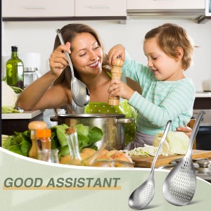 Bokon 2 Pieces Spider Strainer Skimmer Slotted Spoon Stainless Steel Skimmer Ladle Rustproof Frying Spoon Strainer Colander with Hanging Holes for Kitchen Cooking Draining and Frying