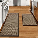Kitchen Rugs and Mats Non Skid Washable Set of 2 PCS, Absorbent Runner Rugs for Kitchen, Front of Sink, Kitchen Mats for Floor, 17.3