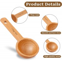 4 Pack Wooden Scoops for Canisters,15ml Small Coffee Scoop in Beech Wood Coffee Measure Scoop Set Wooden Tablespoon Ground Coffee Scoop Home Kitchen Accessories for Measuring Coffee Beans,Tea,Sugar