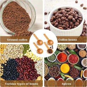 4 Pack Wooden Scoops for Canisters,15ml Small Coffee Scoop in Beech Wood Coffee Measure Scoop Set Wooden Tablespoon Ground Coffee Scoop Home Kitchen Accessories for Measuring Coffee Beans,Tea,Sugar
