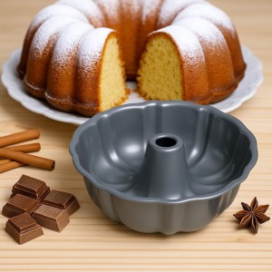 10-Inch Nonstick Cake Pan, Fluted Tube Pan for Pound Cakes, Muffins, Angel Food Cake, Coffee Cake, and More – Easy Release, Dishwasher Safe, Oven Safe, Heavy Duty