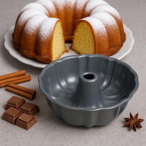 10-Inch Nonstick Cake Pan, Fluted Tube Pan for Pound Cakes, Muffins, Angel Food Cake, Coffee Cake, and More – Easy Release, Dishwasher Safe, Oven Safe, Heavy Duty
