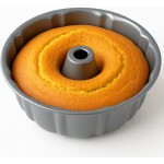 10-Inch Nonstick Cake Pan, Fluted Tube Pan for Pound Cakes, Muffins, Angel Food Cake, Coffee Cake, and More – Easy Release, Dishwasher Safe, Oven Safe, Heavy Duty