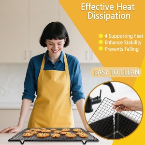 VNIMTI Baking Cooling Rack 2 Sets, Cookie Cooling Racks for Cooking, Baking, Roasting, Grilling, Drying, Oven Safe Wire Rack, 11