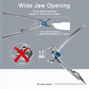 Extra Large Long Handle Toenail Clippers - 17mm Wide Jaw Opening Heavy Duty for Thick Toenails, Seniors, Men, Adults