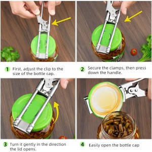 LYW Jar Openers,Adjustable Multifunctional Stainless Steel Can Opener,Stainless Steel Can Opener Bottle Jar Lid Gripper Household Kitchen Tool, Manual Jar Bottle Opener Kitchen Accessories