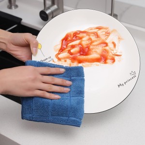 Microfiber Terry Dish Rags Set of 6, Super Absorbent and Lint Free Dish Cloths for Household, 11 x 11 Inches (Grey, 6)