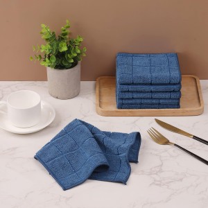 Microfiber Terry Dish Rags Set of 6, Super Absorbent and Lint Free Dish Cloths for Household, 11 x 11 Inches (Grey, 6)