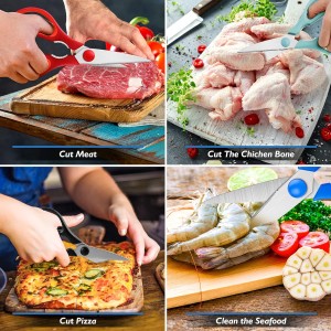 Kitchen Scissors, Rkqoa Pink Kitchen Shears Set Heavy Duty Cooking Scissor, Dishwasher Safe Stainless Steel Sharp Utility Shear for Cooking, Everyday use