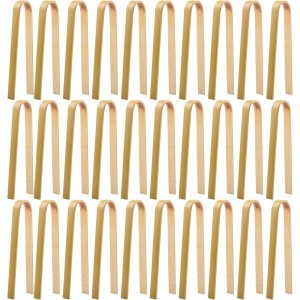 30 Pcs Wooden Tongs for Charcuterie - Mi...