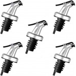 HORNO 5 Pack Oil Spouts, Olive Oil Vinegar Bottle Stopper Dispenser, Leakproof Bottle Spouts for Vinegar, Salad, Wine, Etc