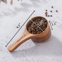 40 ml 4 Pack Acacia Wood Coffee Scoops, Small Wooden Coffee Spoons for Jars and Containers, Set of 4 Tablespoon Bean Scoop, Cute Coffee Beans Measuring Scoop for Cooking, Bath Salt.