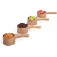 40 ml 4 Pack Acacia Wood Coffee Scoops, Small Wooden Coffee Spoons for Jars and Containers, Set of 4 Tablespoon Bean Scoop, Cute Coffee Beans Measuring Scoop for Cooking, Bath Salt.