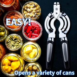 Jar Opener, Multi Jar Opener for Weak Hands, Stainless Steel Jar Lid Opener, Beer Bottle Opener for Arthritic Hands, Seniors with Arthritis