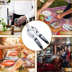 Jar Opener, Multi Jar Opener for Weak Hands, Stainless Steel Jar Lid Opener, Beer Bottle Opener for Arthritic Hands, Seniors with Arthritis