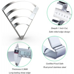 Pizza Slice Cookie Cutter Set Large - 5 Inch, 4 Inch, 3 Inch, 2 Inch - Geometric One-eighth Circle Candy Corn Geometric Cookie Cutters Shapes Molds - Stainless Steel