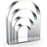 Arch Cookie Cutter Set Large - 5 Inch, 4 Inch, 3 Inch, 2 Inch - Arched Door Geometric Frame Plaque Cookie Cutters Shapes Molds - Stainless Steel