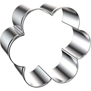 Scallop Flower Cookie Cutter Set Large - 5 Inch, 4 Inch, 3 Inch, 2 Inch - Six Petal Scalloped Edge Spring Flower Cookie Cutters Shapes Molds - Stainless Steel