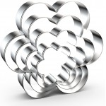 Scallop Flower Cookie Cutter Set Large - 5 Inch, 4 Inch, 3 Inch, 2 Inch - Six Petal Scalloped Edge Spring Flower Cookie Cutters Shapes Molds - Stainless Steel