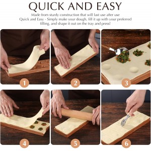 Hand-carved Ravioli Mold Wooden Ravioli Maker Mould Ravioli Tray Haoideo Handmade Wood Ravioli board Pasta Pierogi Press Tools Dumplings Mold Potsticker Meat Pie Pelmeni Maker