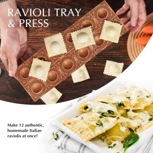 Hand-carved Ravioli Mold Wooden Ravioli Maker Mould Ravioli Tray Haoideo Handmade Wood Ravioli board Pasta Pierogi Press Tools Dumplings Mold Potsticker Meat Pie Pelmeni Maker