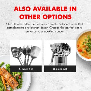 Chef Craft - 8 Piece Stainless Steel Kitchen Utensils Set with Utensil Holder