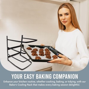 Linden Sweden Metal Baker’s Cooling Rack - Cooling Racks for Cooking and Baking - Storage for Craft and Baking Supplies - Collapsible Racks for Pizza Stones, Cookie Sheets, Pans - 22x 10x 1 Inches
