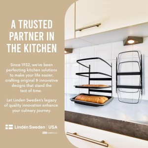 Linden Sweden Metal Baker’s Cooling Rack - Cooling Racks for Cooking and Baking - Storage for Craft and Baking Supplies - Collapsible Racks for Pizza Stones, Cookie Sheets, Pans - 22x 10x 1 Inches