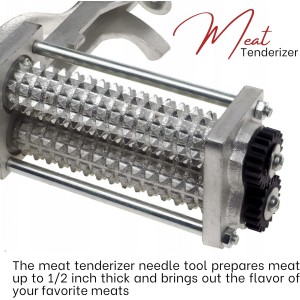 Heavy Duty Manual Meat Tenderizer – Cuber Tool Steak Flatten Tool Meat Tenderizer Commercial Tool Meat Grinder Attachment Clamp-on Tenderizer Rolling Meat Tenderizer Meat