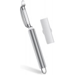 Stainless Steel Peeler with Swiveling Double Blade, Upgrade Fruit Vegetable Peeler with Ergonomic Handle, Lengthened Potato Peeler Tool for Kitchen, 8.3 Inchs