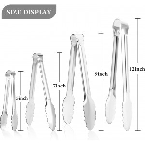 8 Pack Serving Tongs XEVOM Kitchen Tongs,Buffet Tongs, Stainless Steel Food Tong Serving Tong,small tongs (7inch)